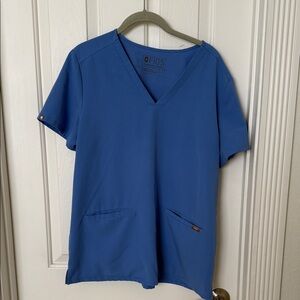 Figs Women's Short Sleeve Top in Blue